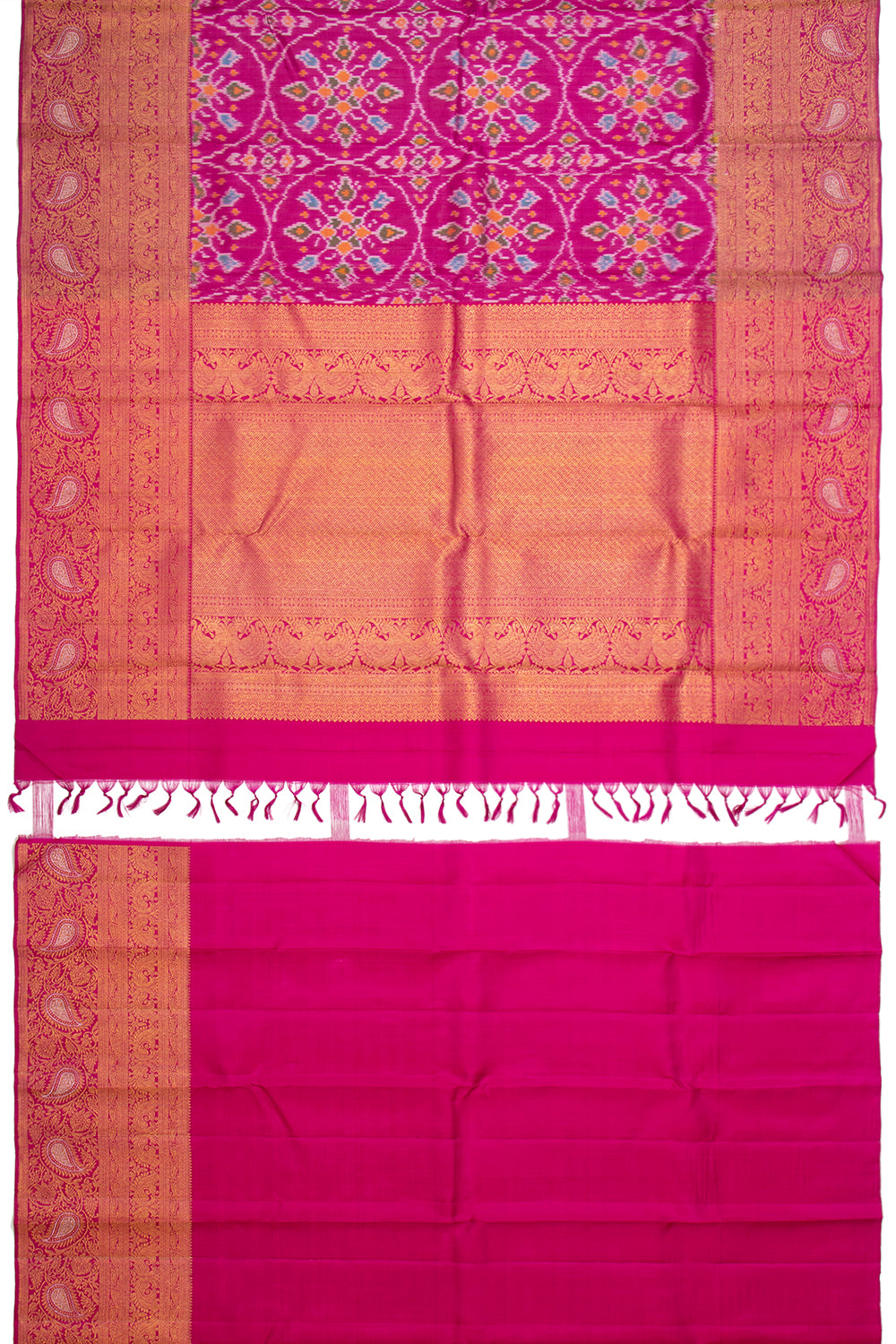 Kanchipuram Silk Ikat Pink Saree