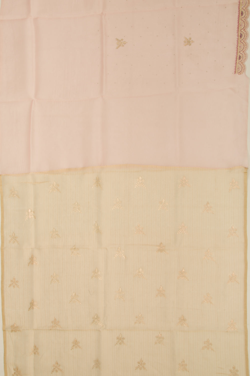 Organza Butta Pink Saree