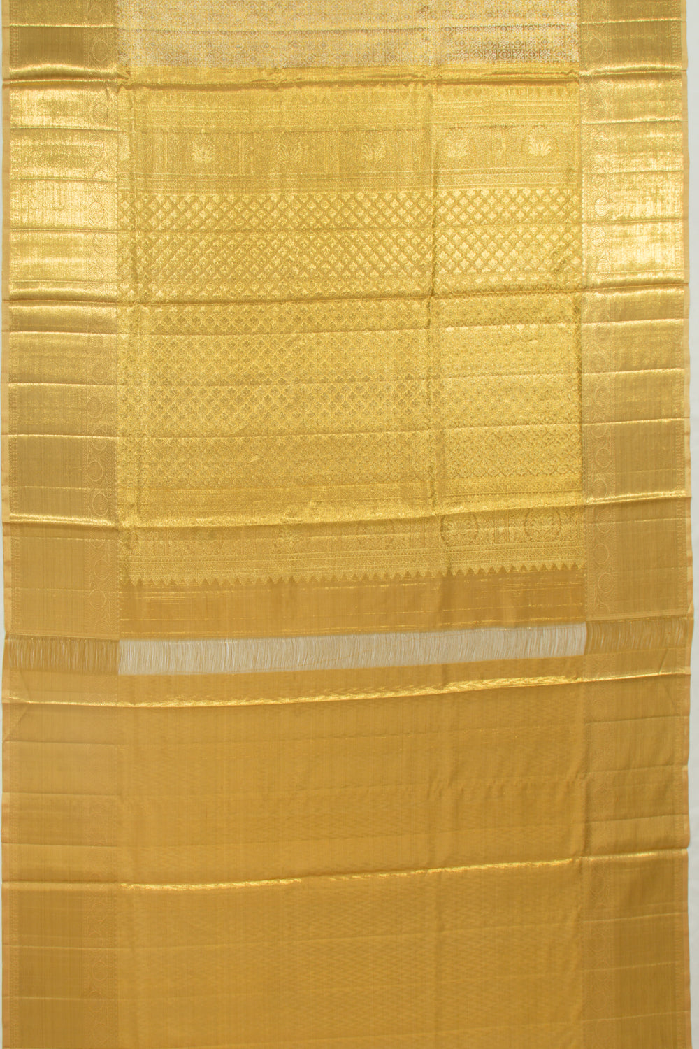 Kanchipuram Silk Tissue Brocade Gold Saree