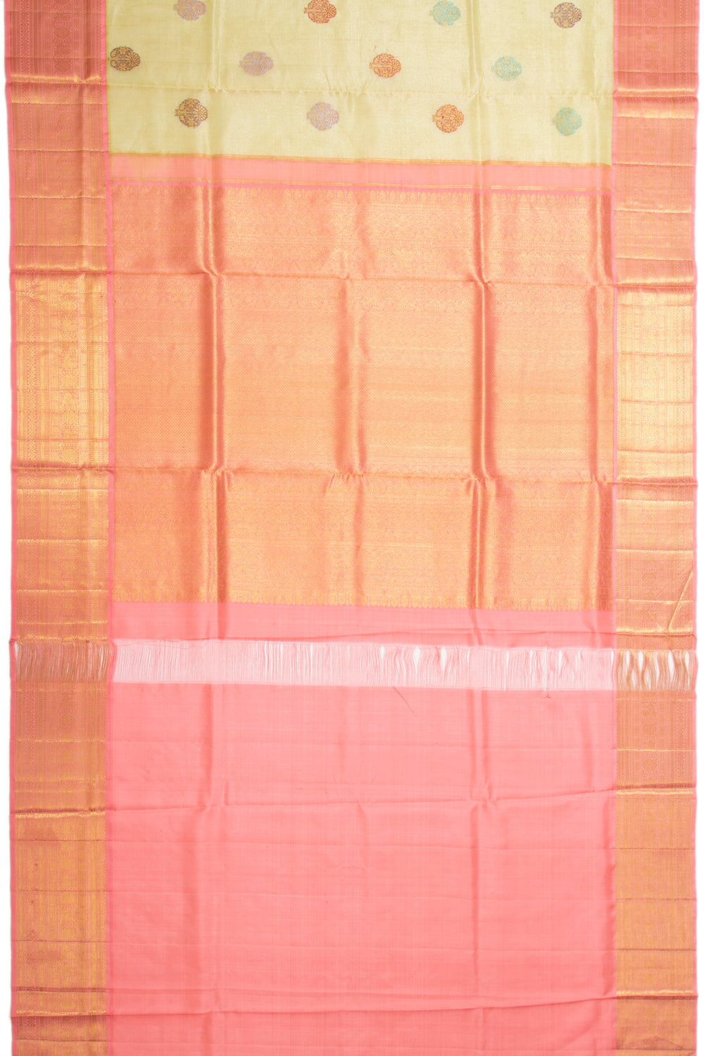Kanchipuram Kora Organza Tissue Butta Pista Green Saree