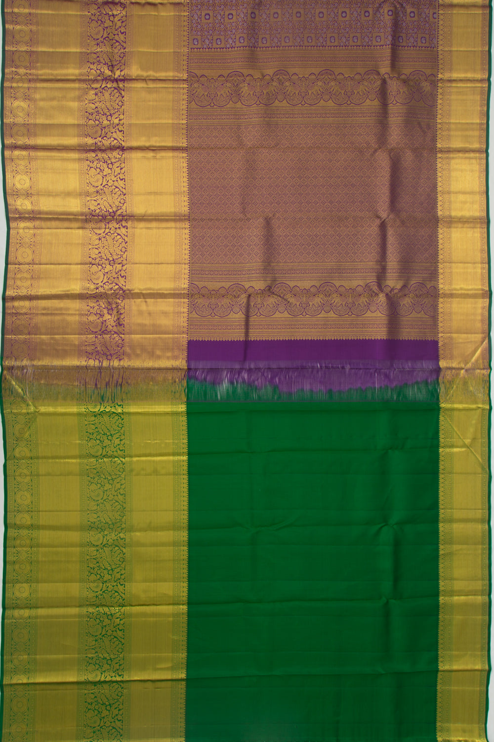 Kanchipuram Silk Brocade Purple Saree