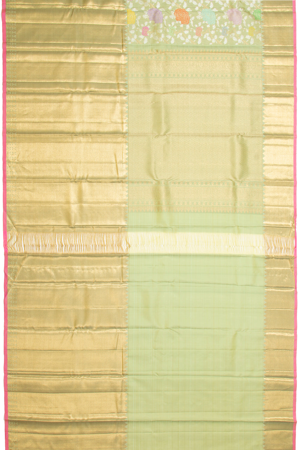 Kanchipuram Silk Jaal Green Saree