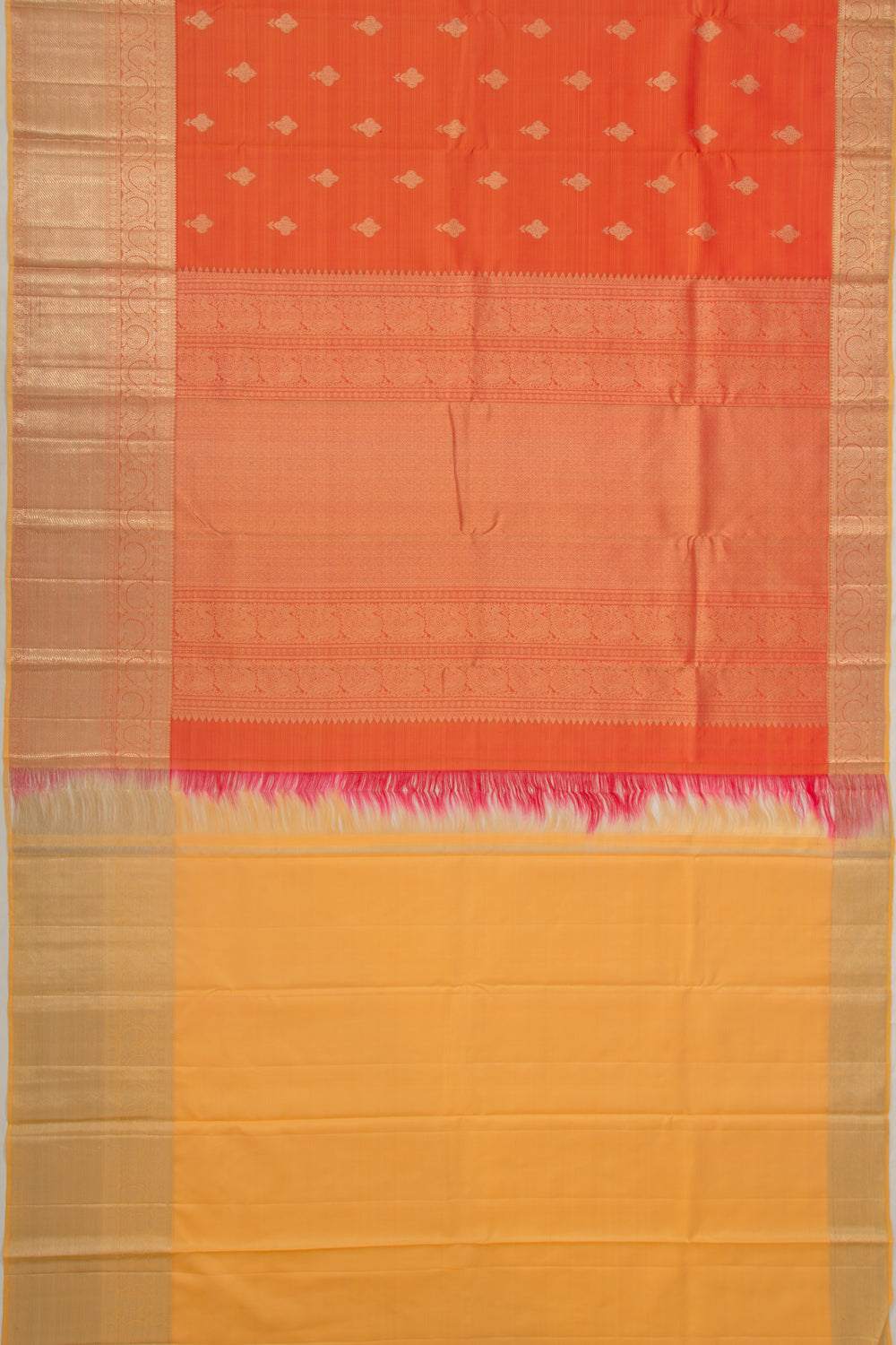 Taranga Kanchi Silk Butta Orange Saree
