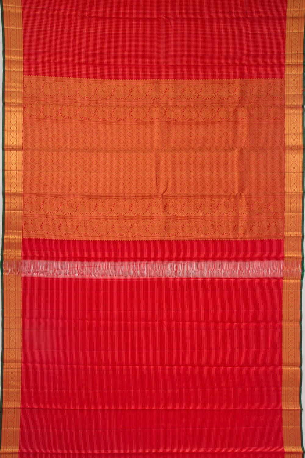 Kanchipuram Silk Checks Red Saree