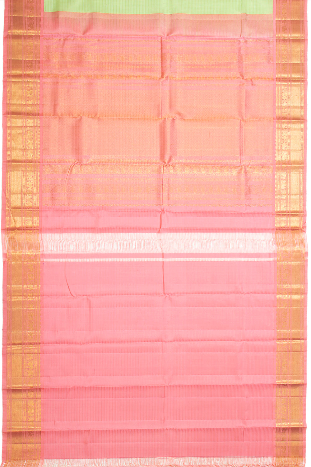 Kanchipuram Silk Checks Pista Green Saree