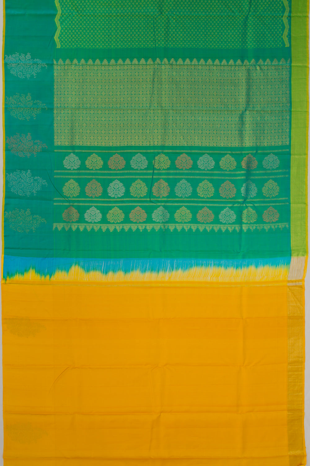Soft Silk Brocade Green Saree