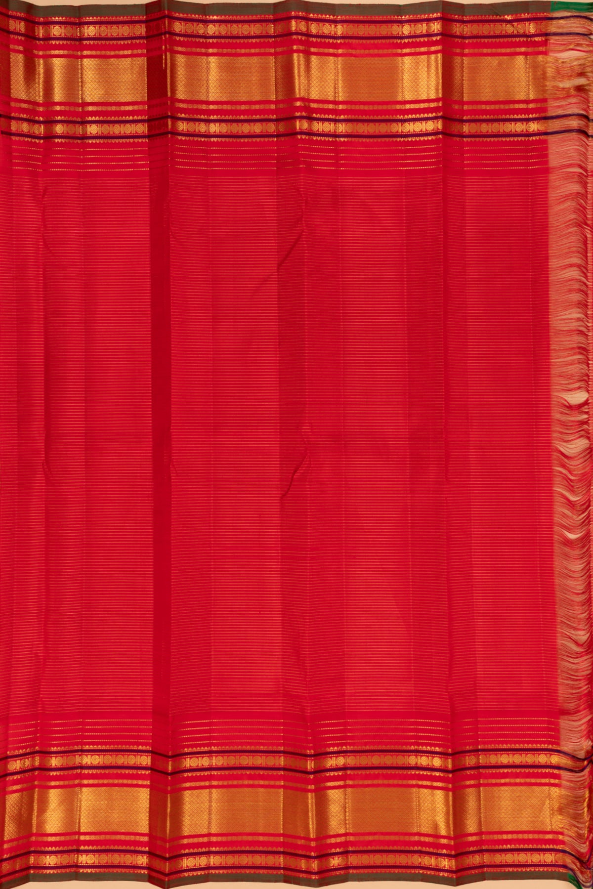 Kanchipuram Silk Checks And Butta Burgundy Saree