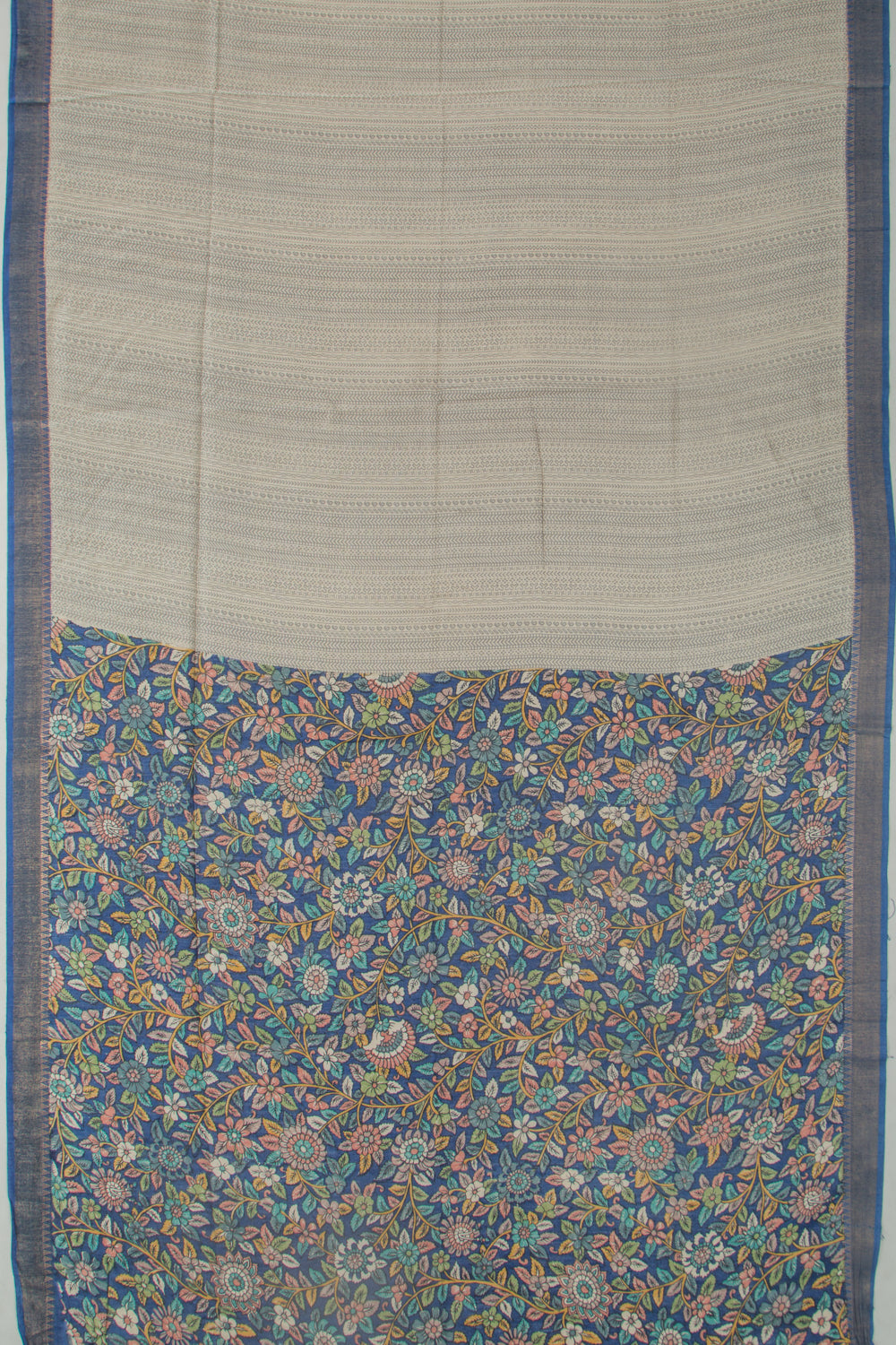 Tussar Printed Beige Saree