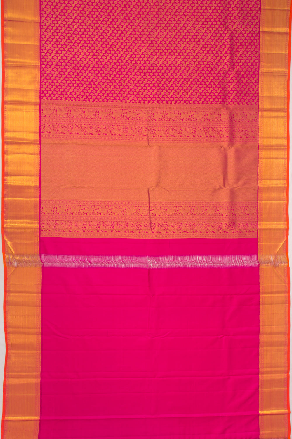 Kanchipuram Silk Brocade Pink Saree