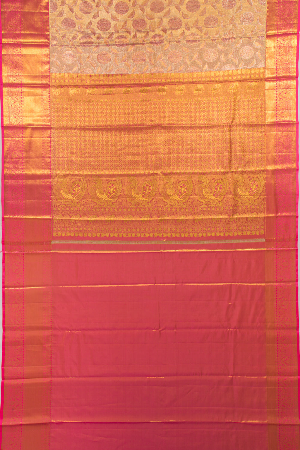 Taranga Kanchi Silk Tissue Brocade Gold Saree