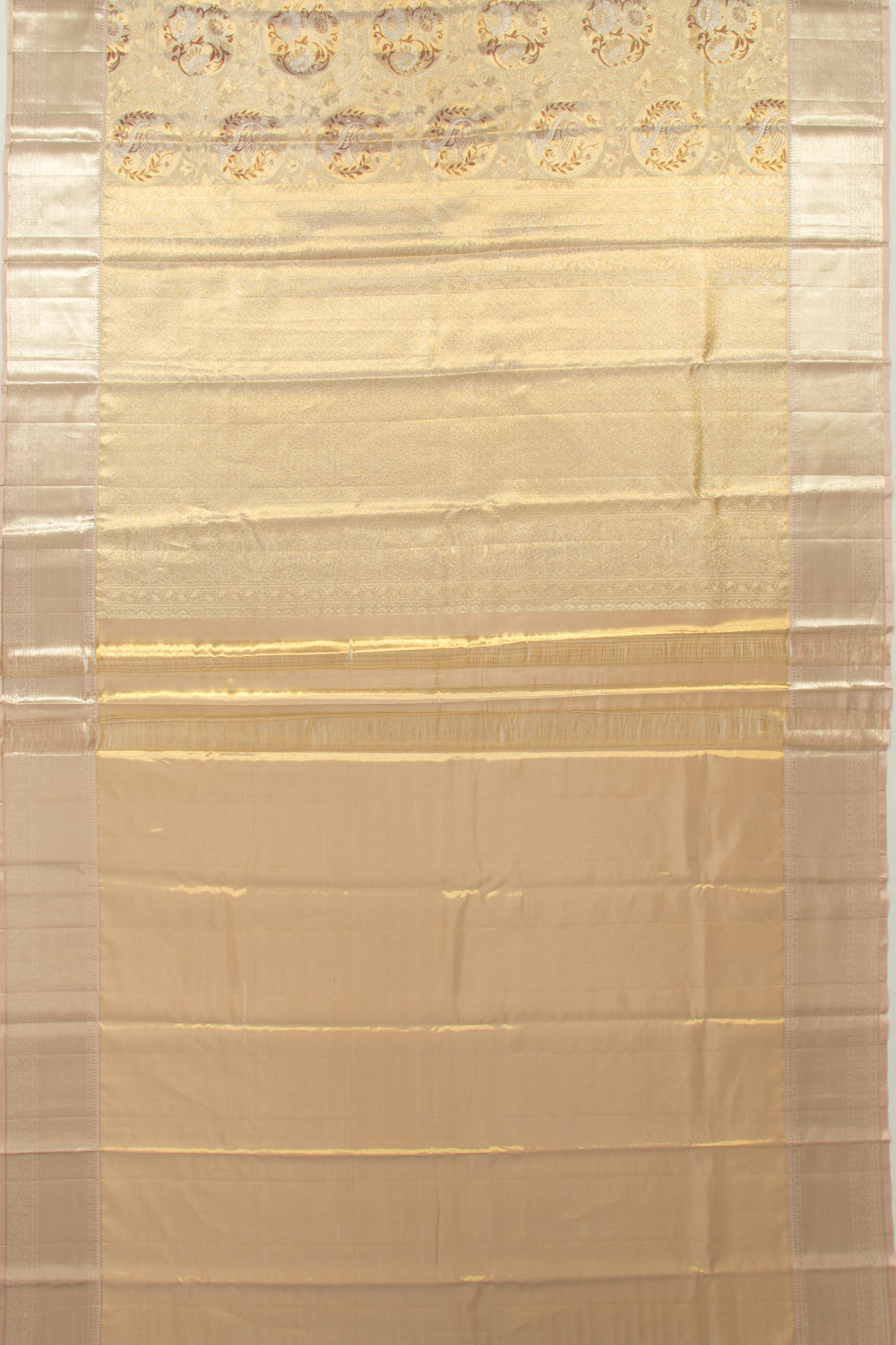 Kanchipuram Silk Tissue Brocade Gold Saree