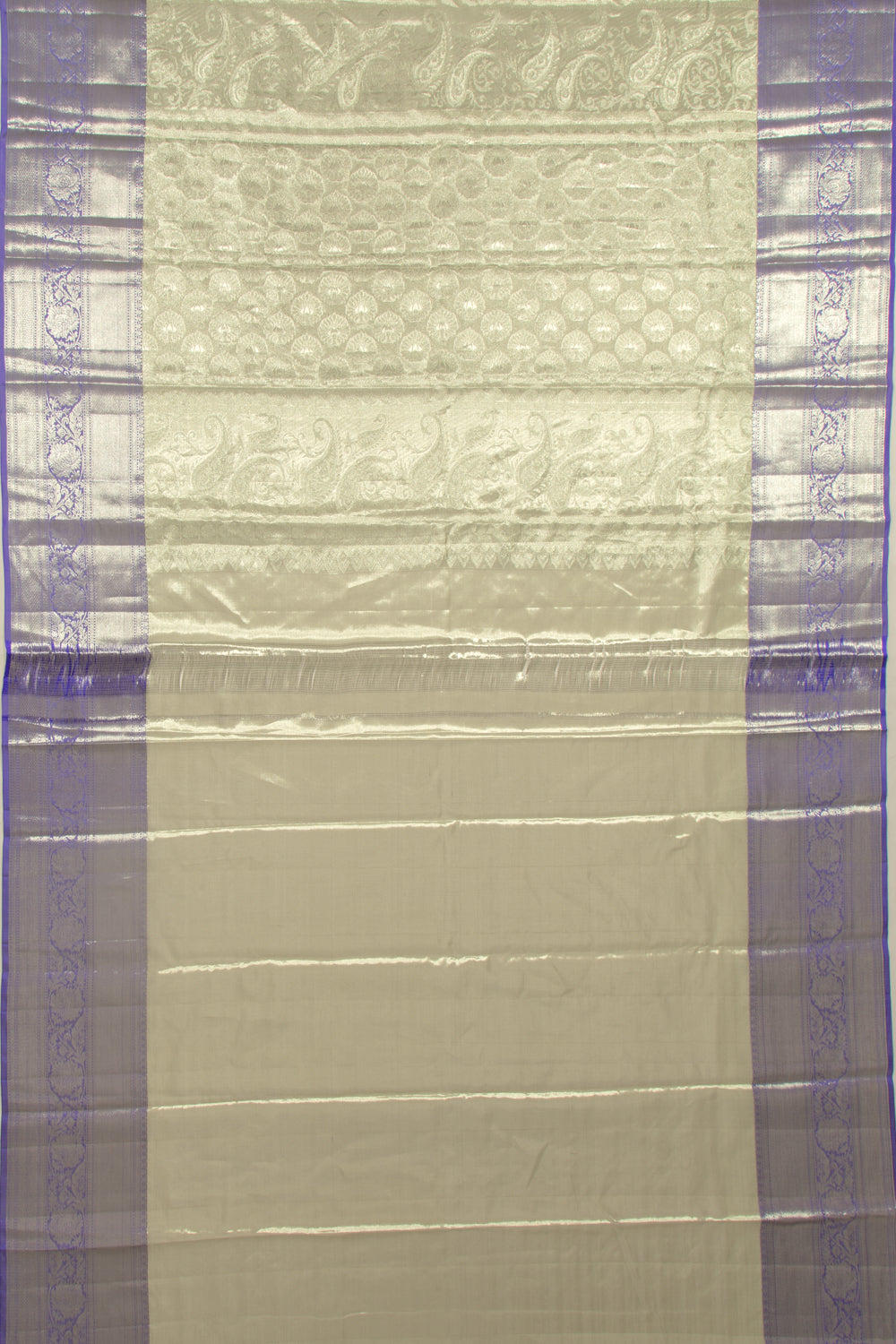 Taranga Kanchi Silk Tissue Jaal Silver Saree