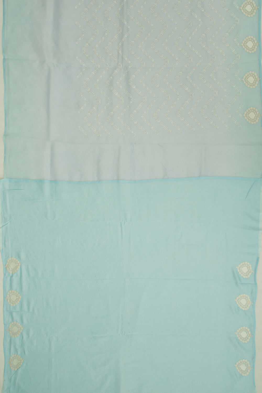 Organza Embroidery Pastel Blue Saree