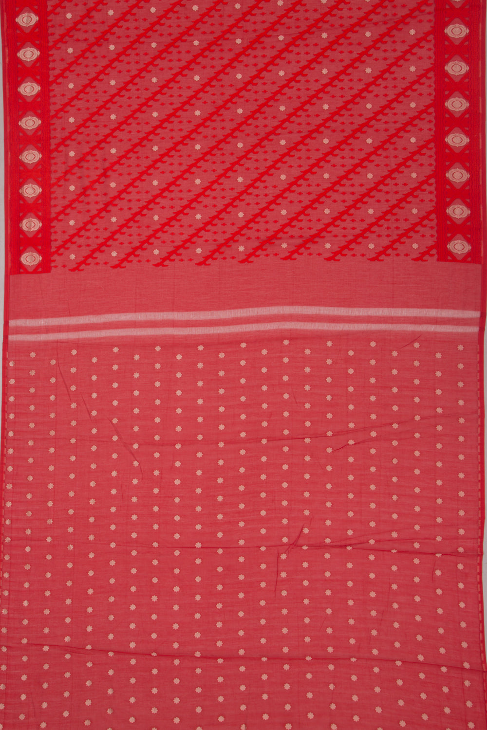 Mul Cotton Red Saree