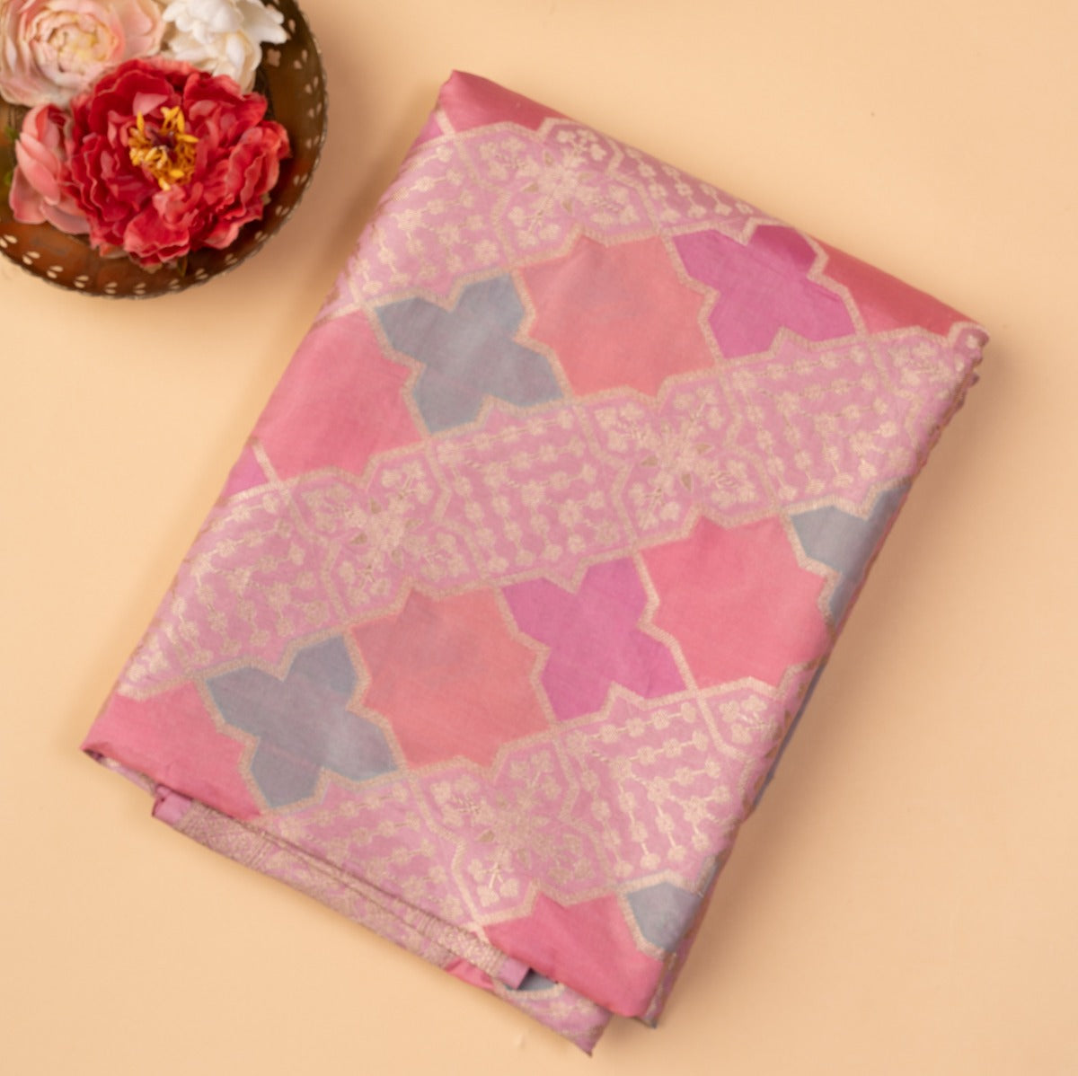 Banarasi Silk Brocade Pink Saree