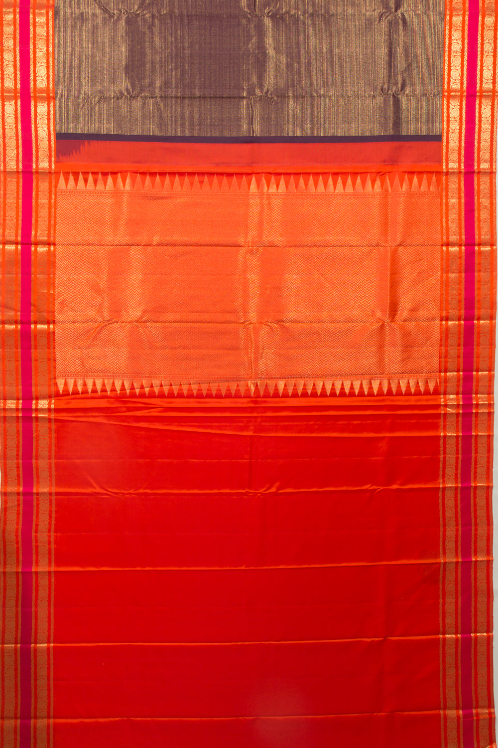 Kanchipuram Silk Brocade Purple Saree