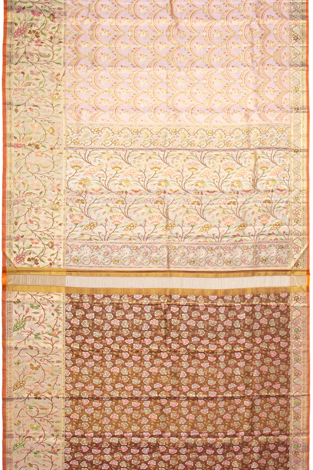 Kanchipuram Silk Tissue Brocade Baby Pink Saree - Not Allowed Online