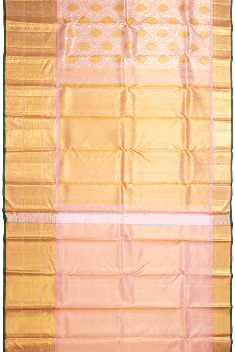 Kanchipuram Silk Tissue Brocade Peach Saree