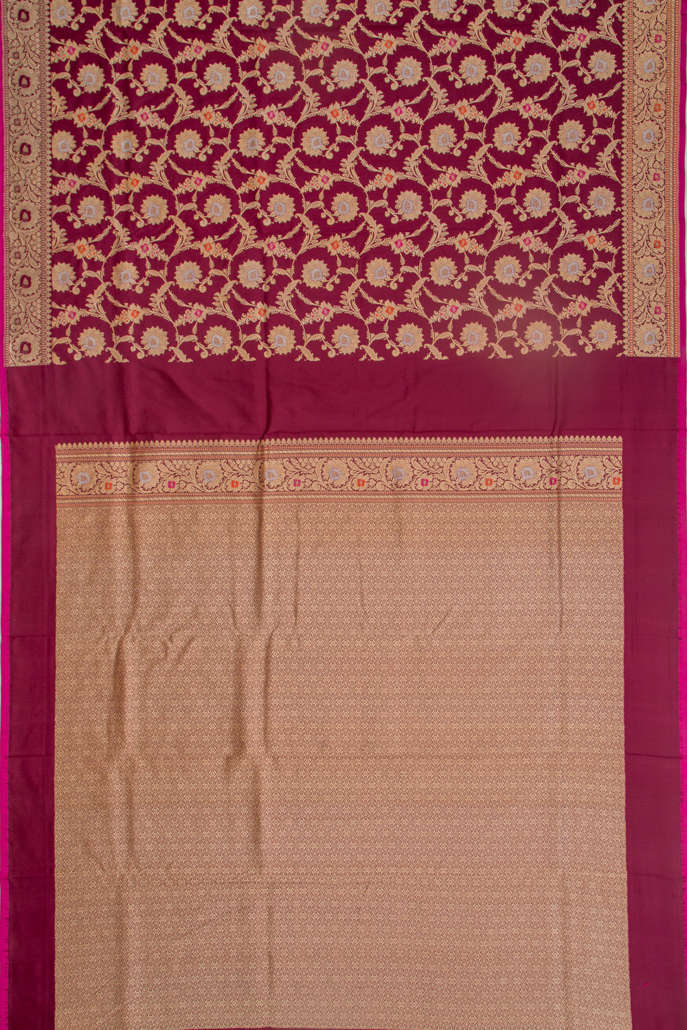 Banarasi Silk Jaal Maroon Saree
