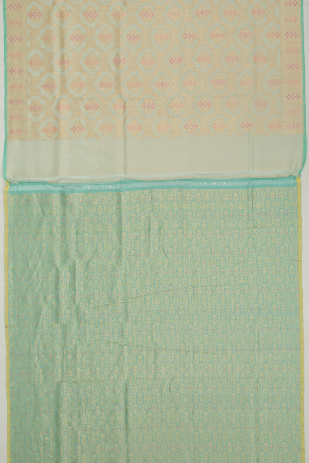 Banarasi Kora Organza Jaal And Butta Green Saree