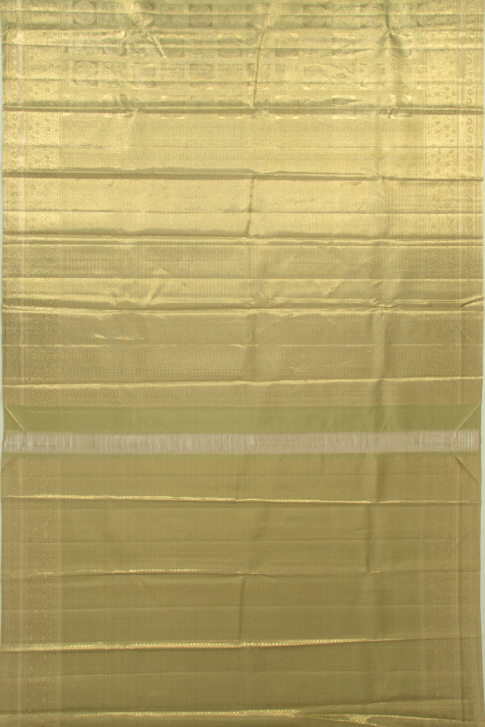 Kanchipuram Silk Tissue Checks And Butta Green Saree