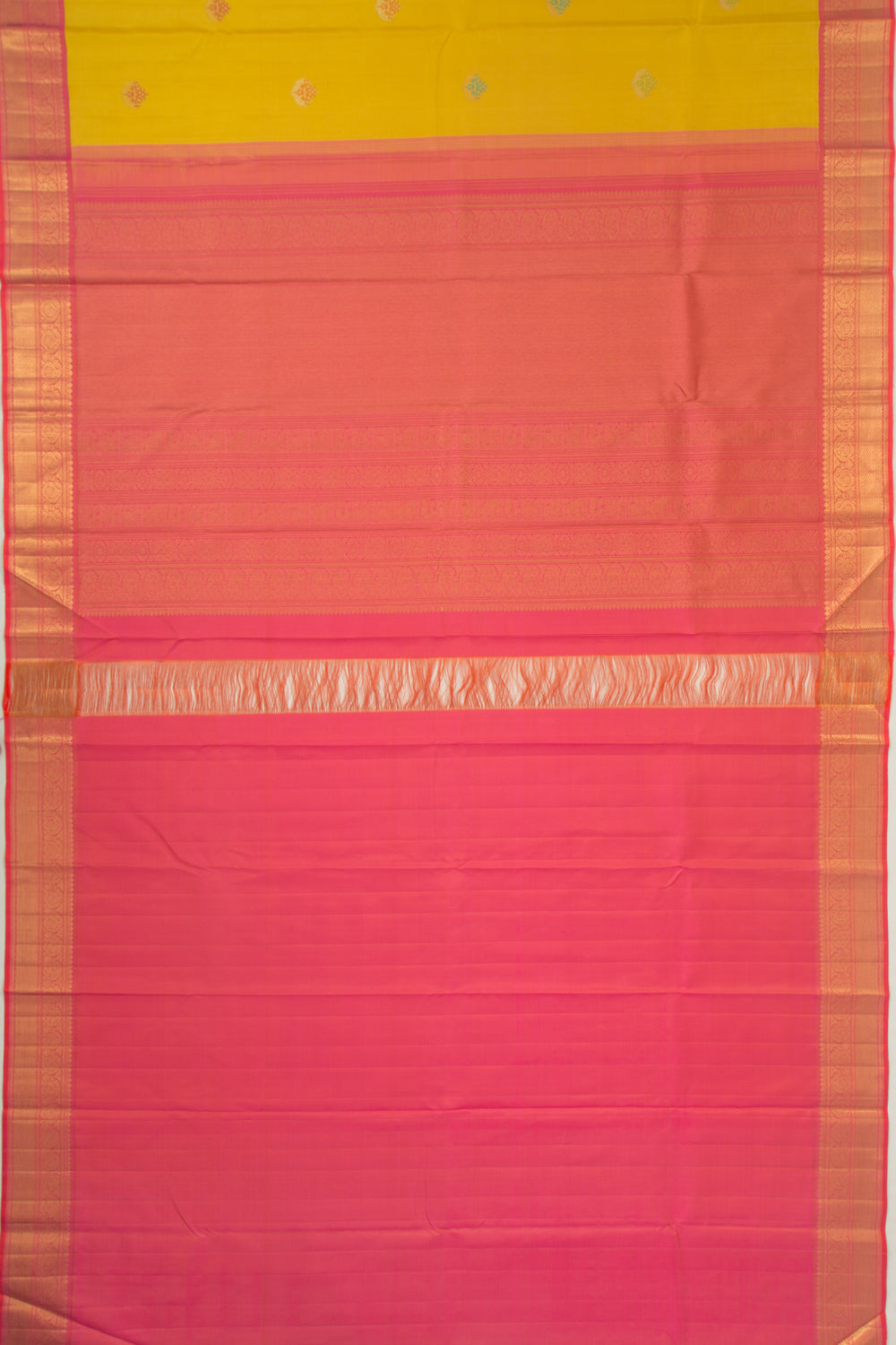 Kanchipuram Silk Butta Yellow Saree