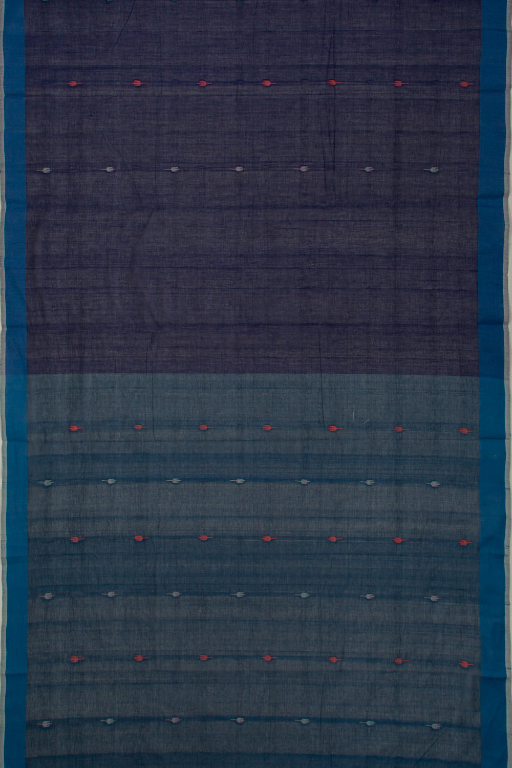Handspun Cotton Butta Dark Blue Saree