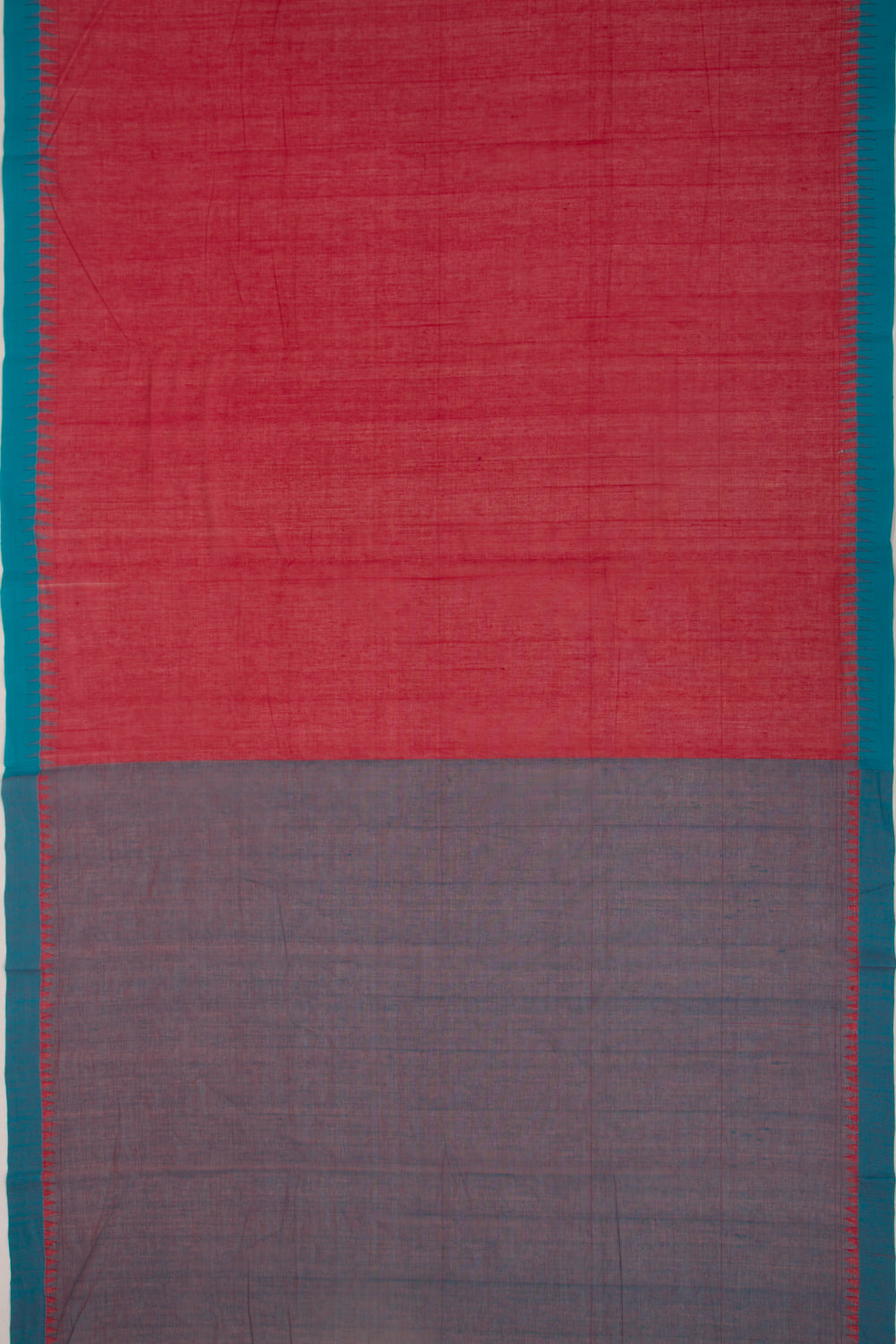 Ponduru Handspun Cotton Plain Red Saree