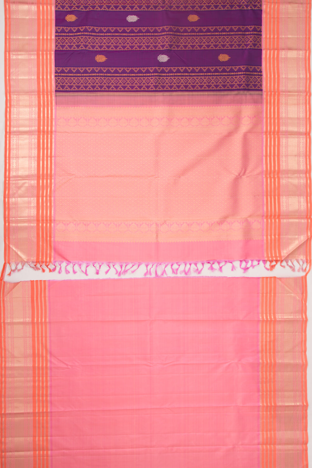 Kanchipuram Silk Brocade Purple Saree