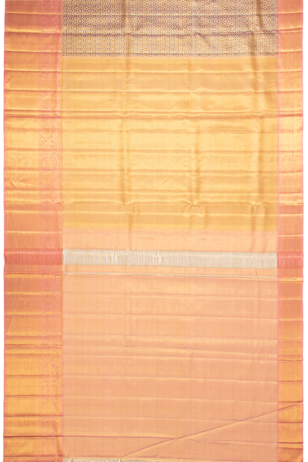 Kanchipuram Silk Tissue Brocade Brown Saree