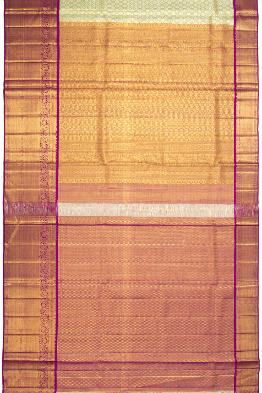 Kanchipuram Silk Tissue Brocade Pastel Green Saree