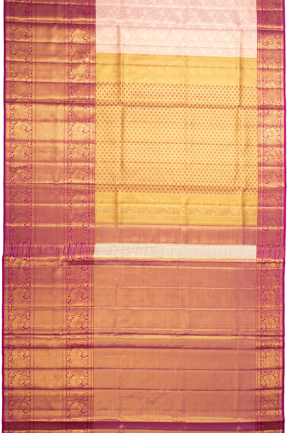 Kanchipuram Silk Brocade Peach Saree