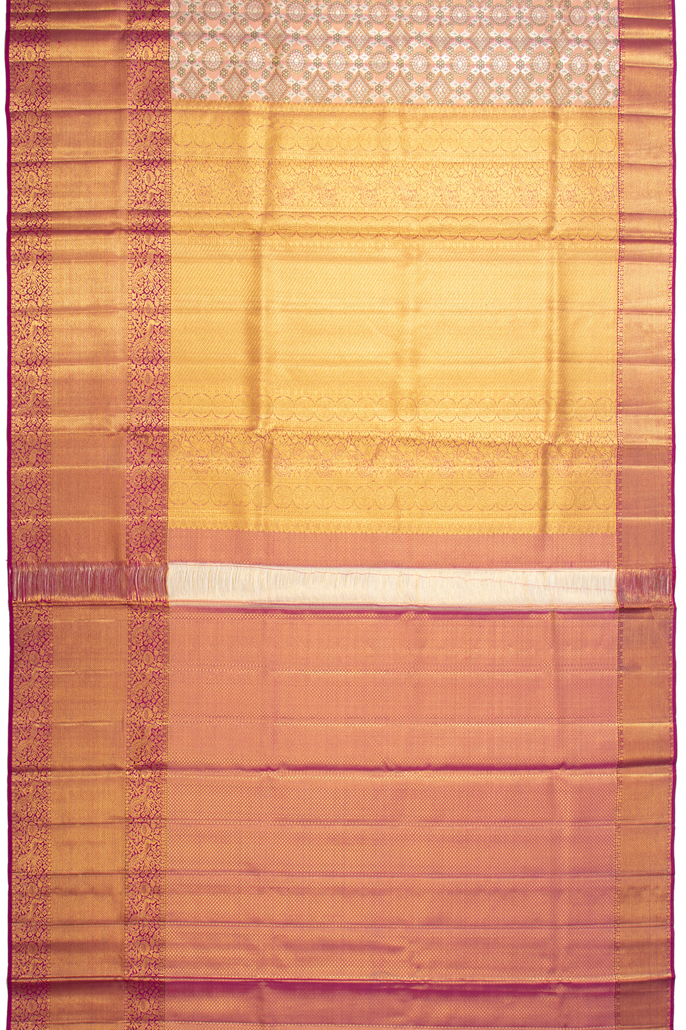 Kanchipuram Silk Brocade Peach Saree