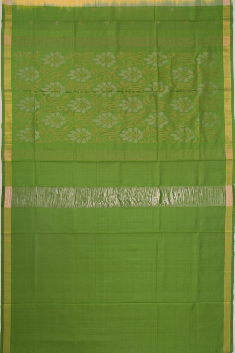 Uppada Silk Butta Lemon Yellow Saree