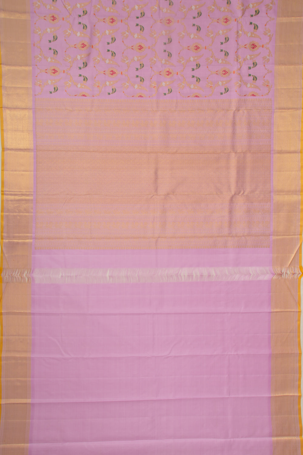 Kanchipuram Silk Brocade Lavender Saree
