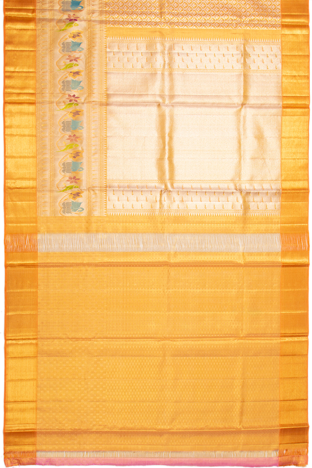 Kanchipuram Silk Tissue Brocade Gold Saree