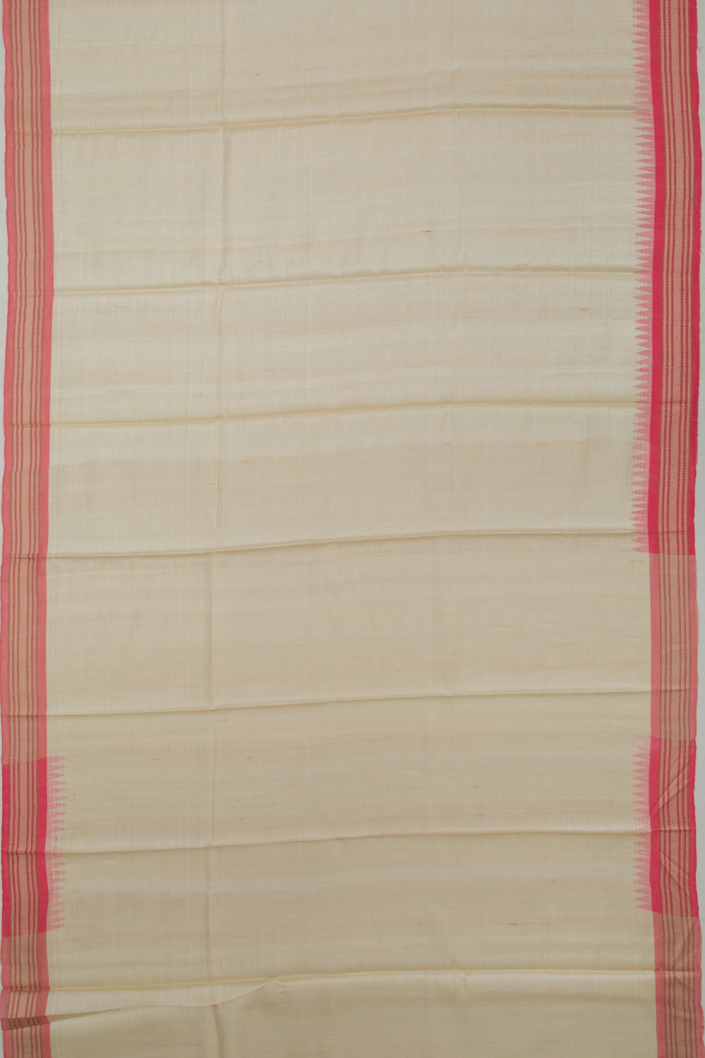 Bhagalpuri Tussar Plain Cream Saree