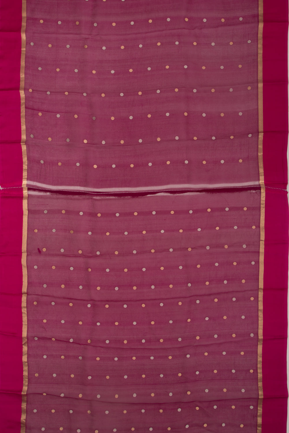 Organza Half-n-Half Jaal And Butta Purple Saree