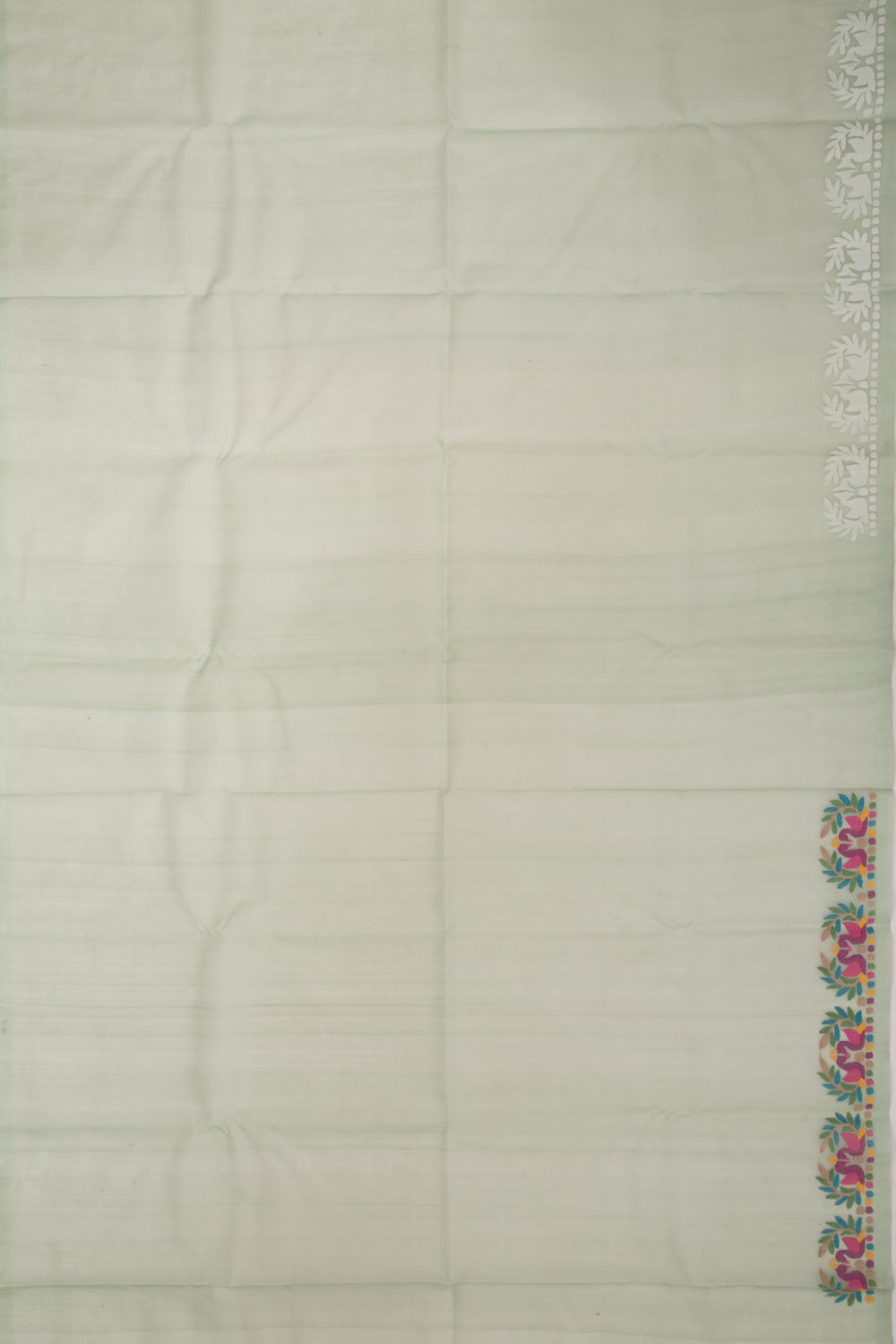 Dhakai Kora Organza Plain Pista Green Saree