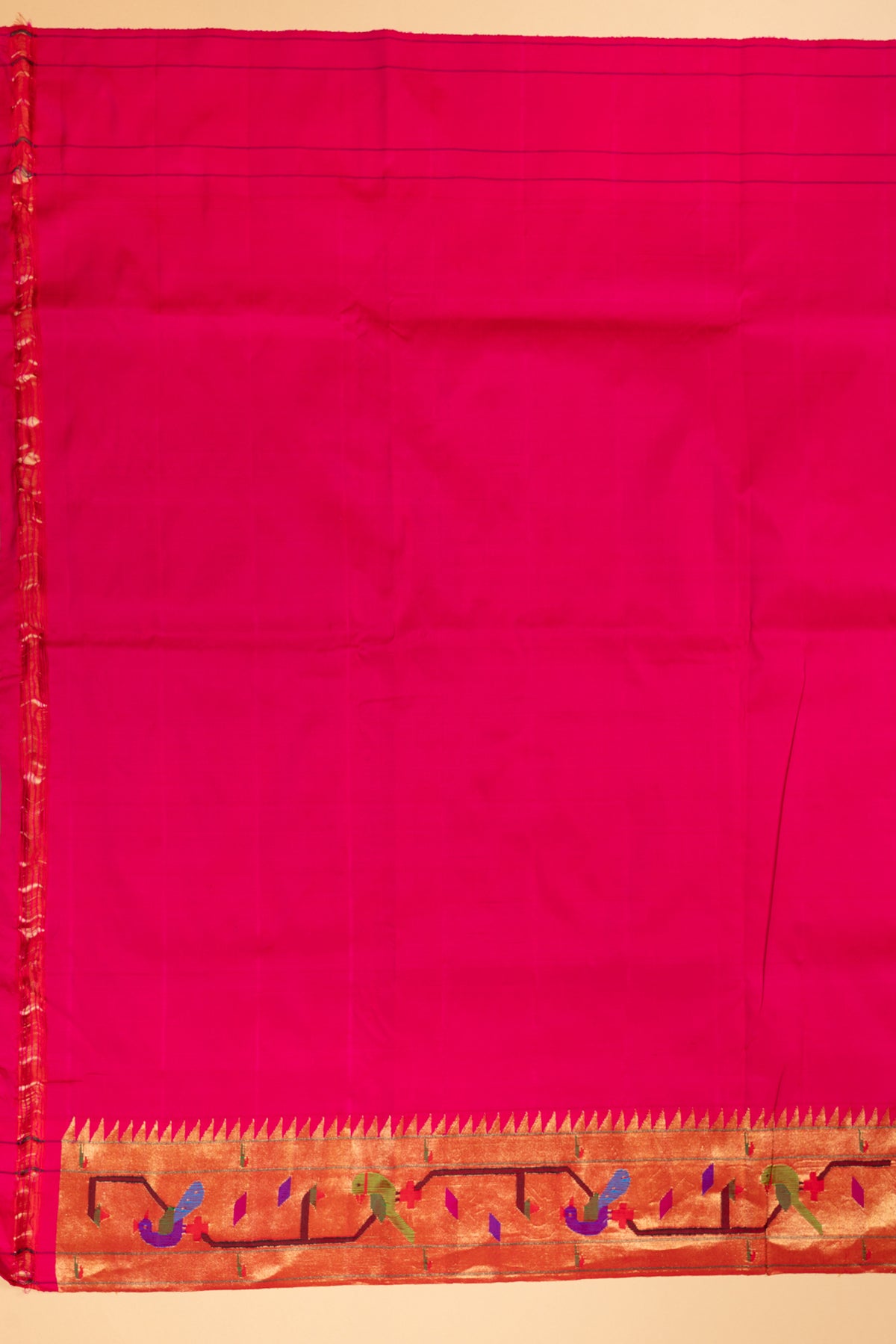 Paithani Silk Butta Pink Saree With Akruthi Border