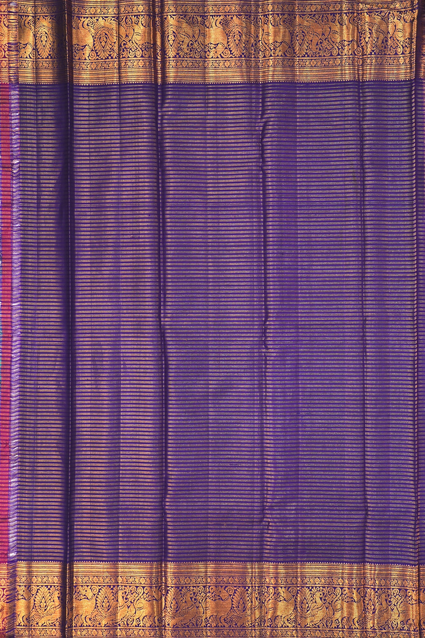 Kanchipuram Silk Checks And Butta Green Saree