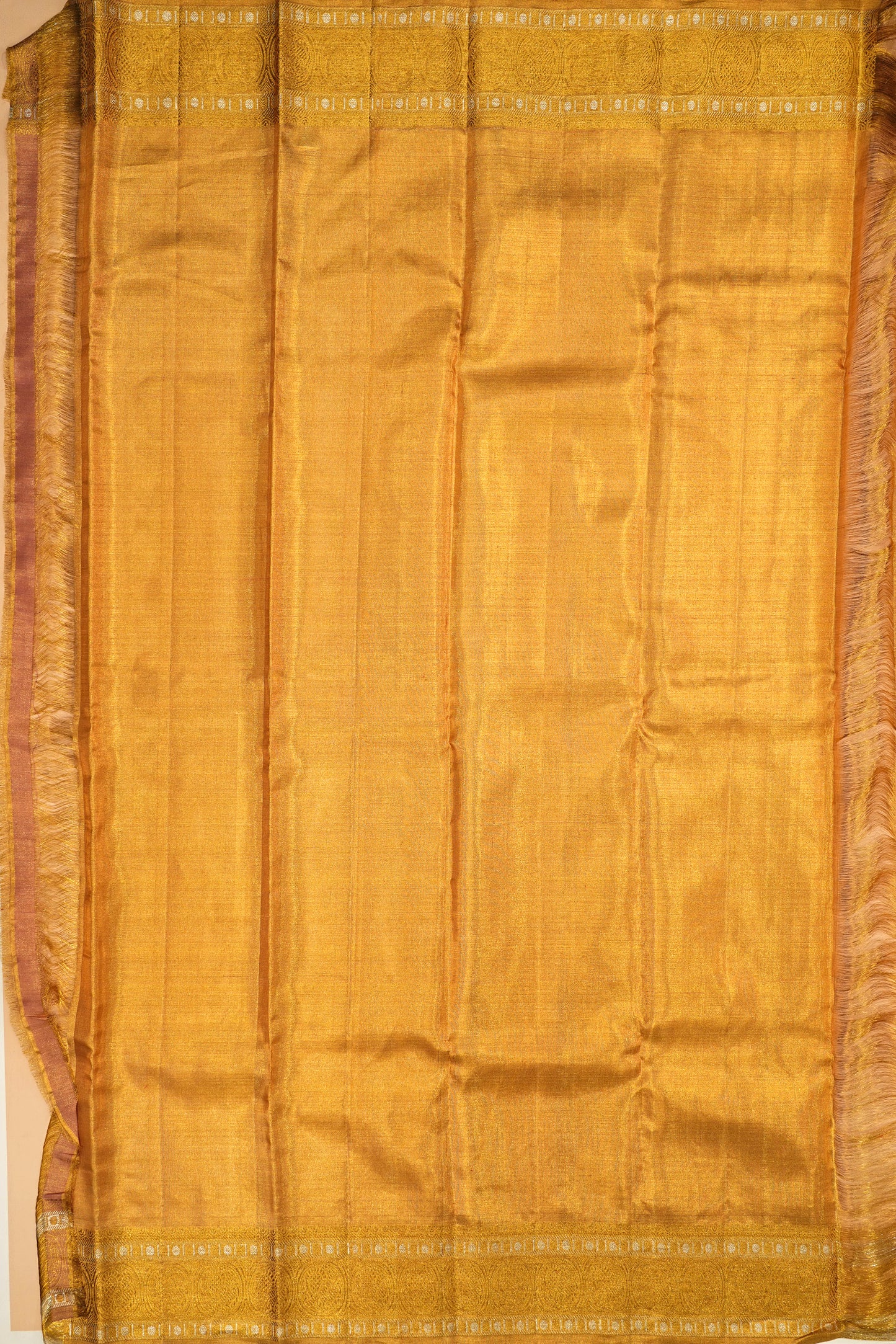 Kanchipuram Silk Tissue Butta Gold Saree