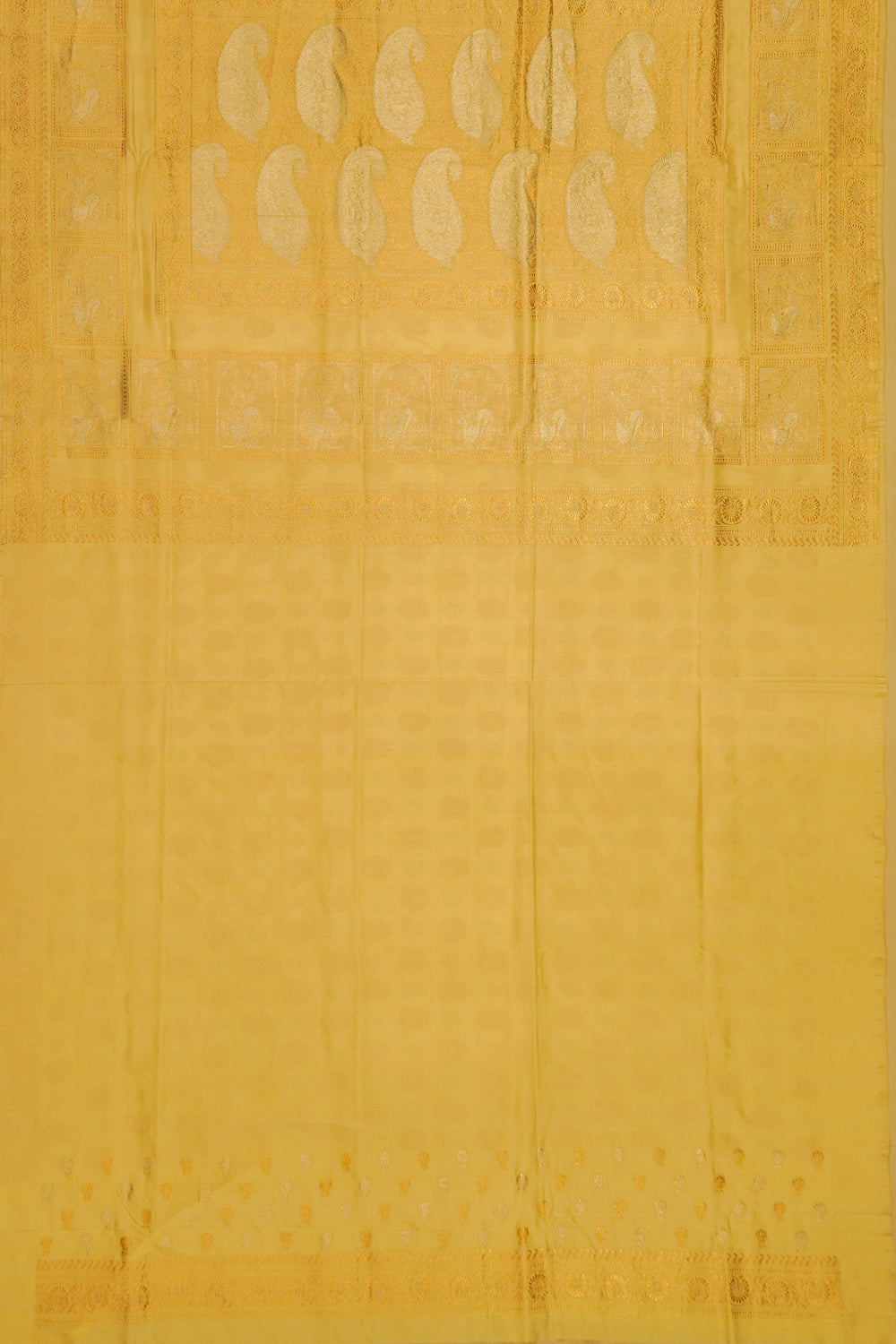 Banarasi Silk Butta Pale Yellow Saree