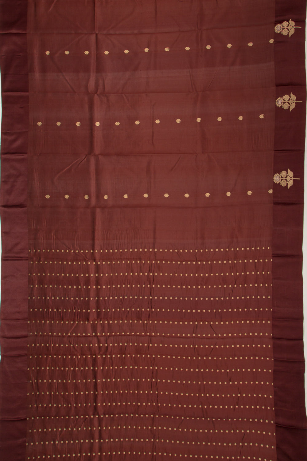 Banarasi Katan Silk Butta Brown Saree