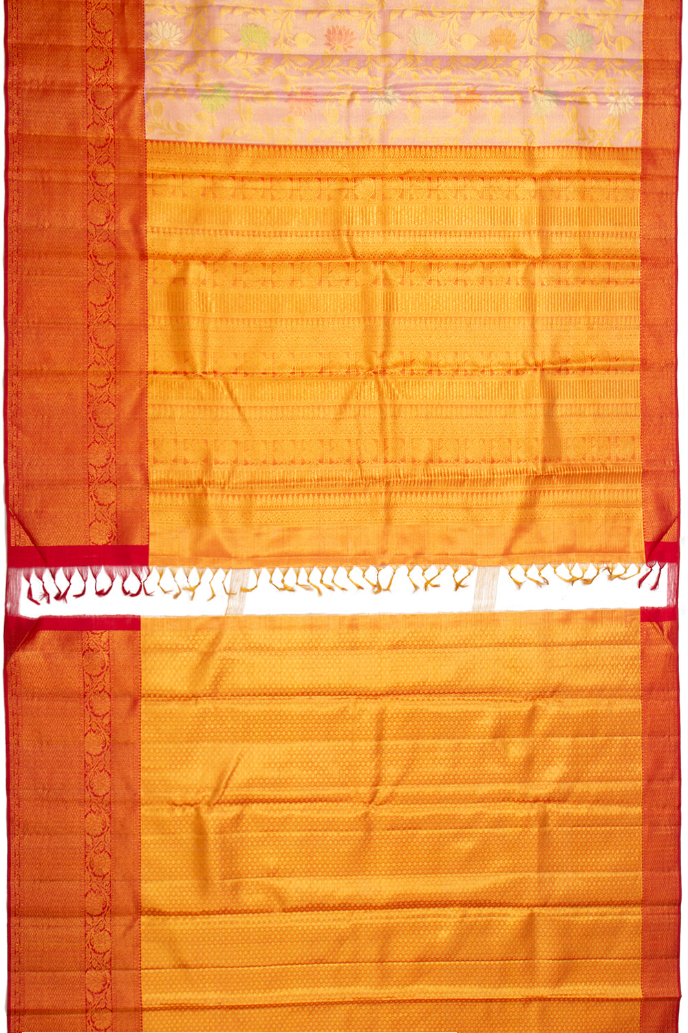 Kanchipuram Silk Tissue Jaal Baby Pink Saree