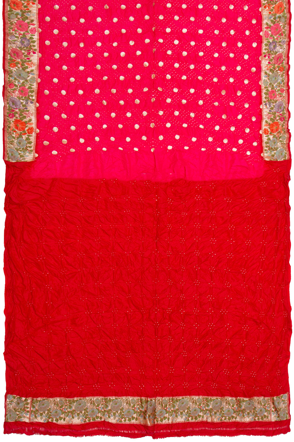 Banarasi Silk Bandhani Butta Pink Saree