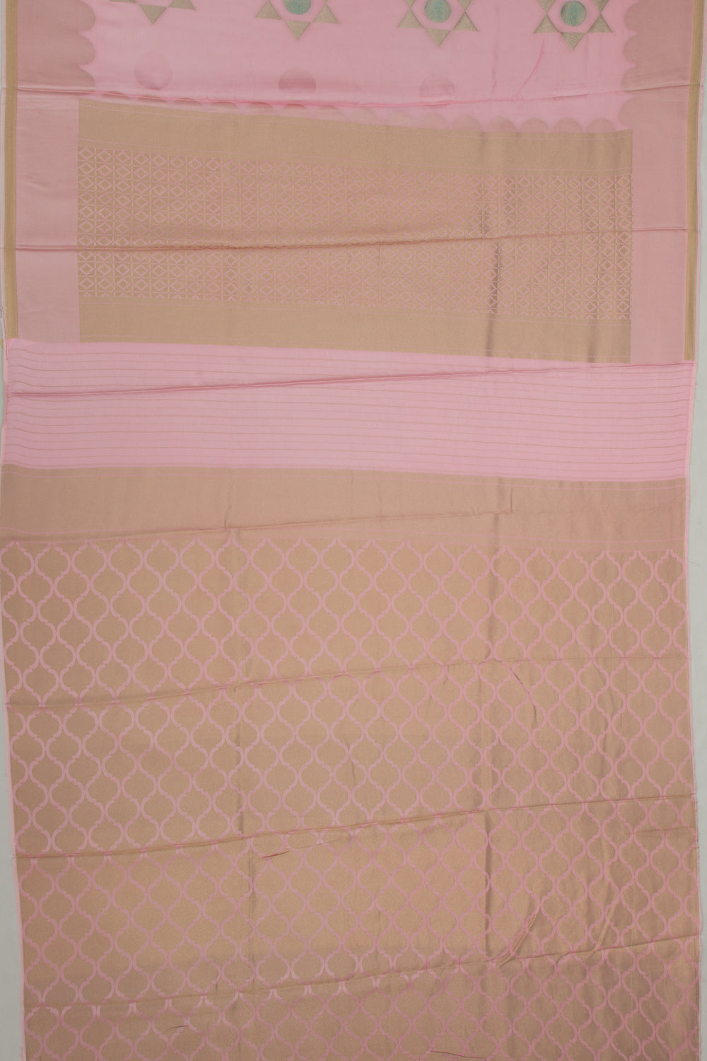 Satin Silk Butta Baby Pink Saree