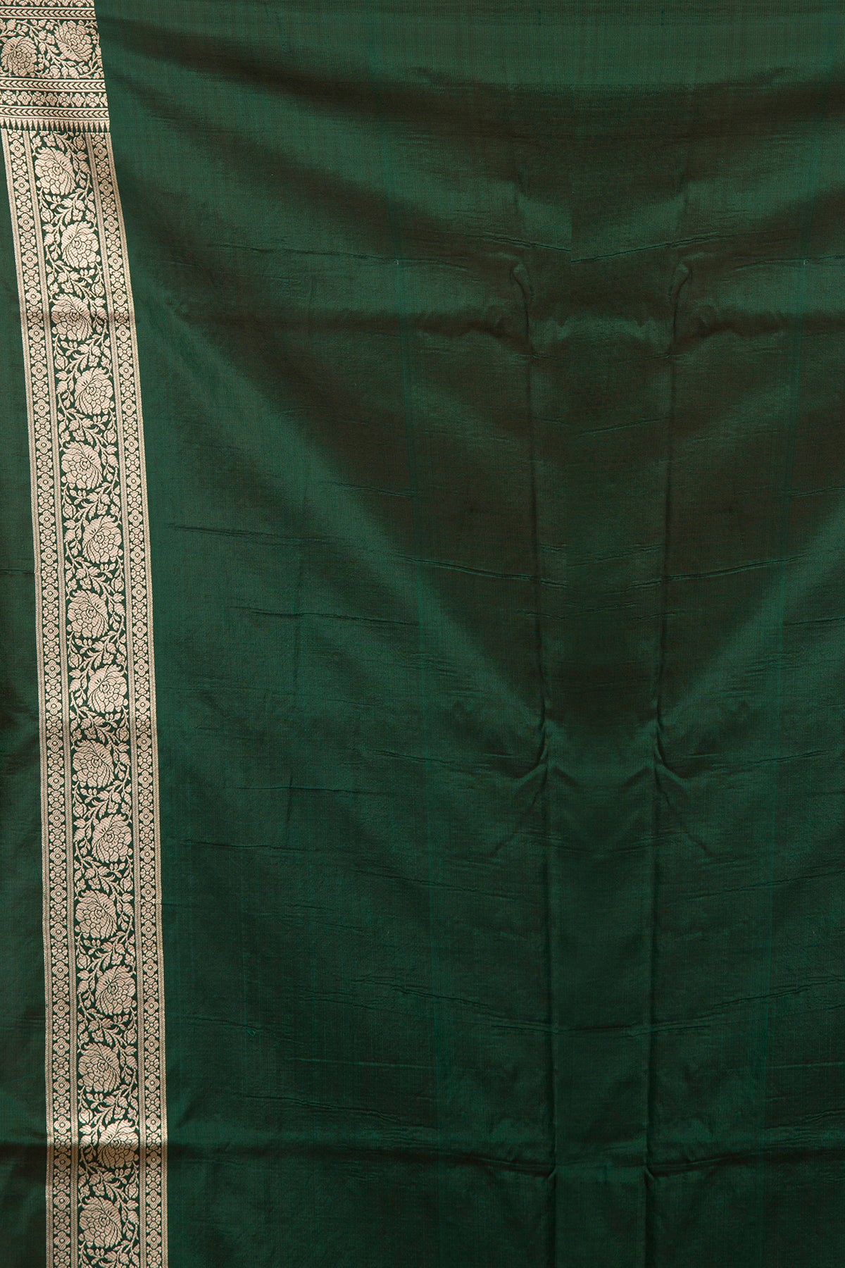 Banarasi Silk Jaal Bottle Green Saree