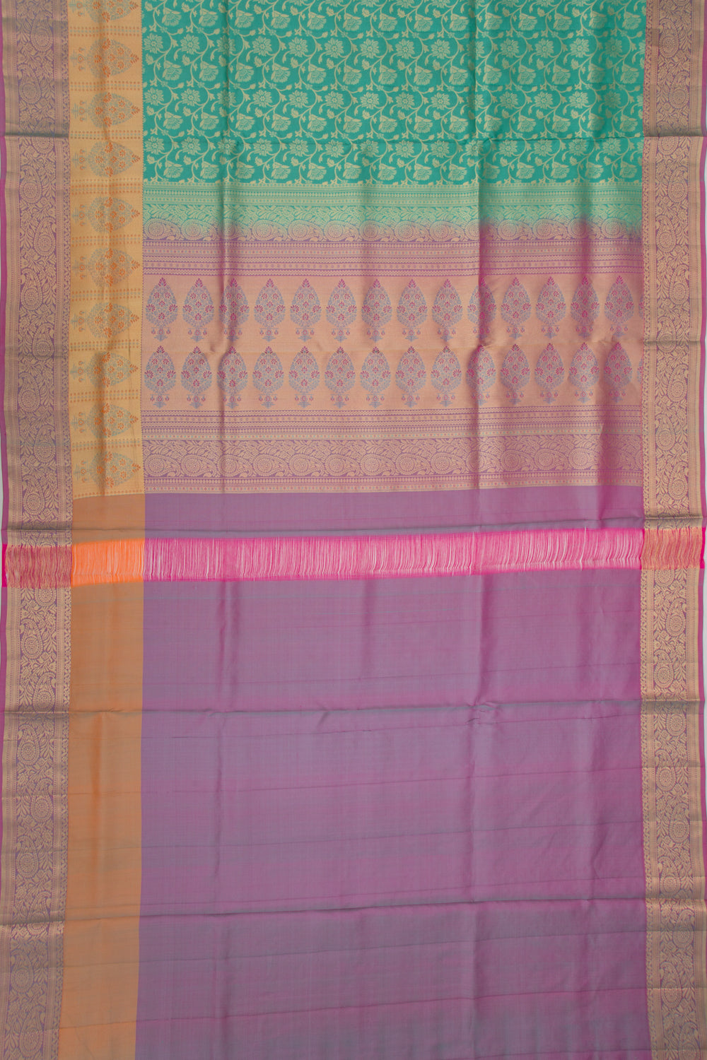 Coimbatore Soft Silk Brocade Sea Green Saree