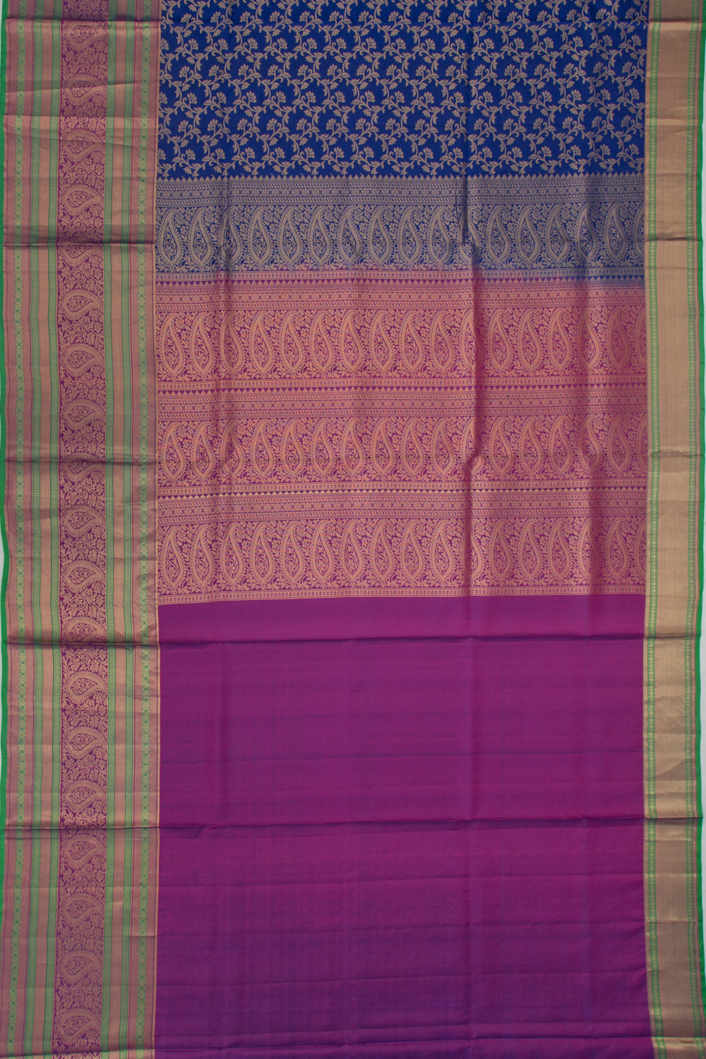 Coimbatore Soft Silk Brocade Dark Blue Saree